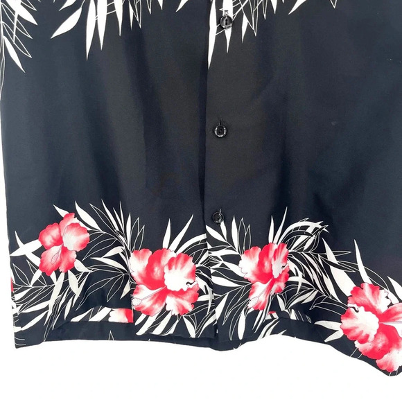 Hilo Hattie Vintage Men's Hawaiian Button Down Short Sleeve Shirt Black‎ Medium - Picture 3 of 6
